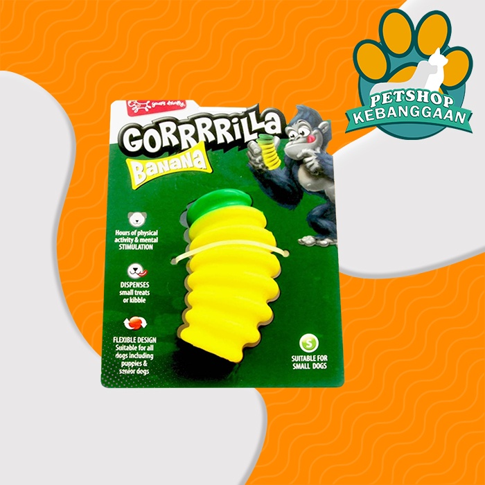 Mainan Gigitan Anjing GORRRRILLA Classic &amp; Banana Chewy Dog Toy GORILA - ukuranXL
