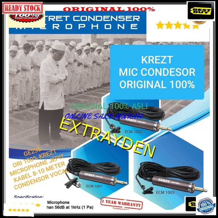 G235 Krezt ori 100% Mic Jepit condensor mik klip kancing baju microphone clip kerah tie pengeras suara sensitif peka aux mikrophone mik karaoke sound audio klip cable profesional pro vocal vokal karaoke audio sound system panggung dj studio YOUTUBER G235