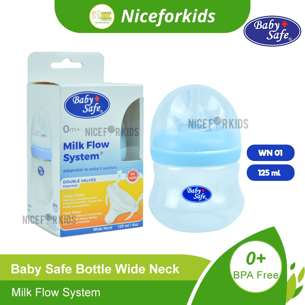 Baby Safe Bottle Wide Neck 125 ml (WN01) / Wide Neck 250 ml (WN02) / Botol Susu Anak