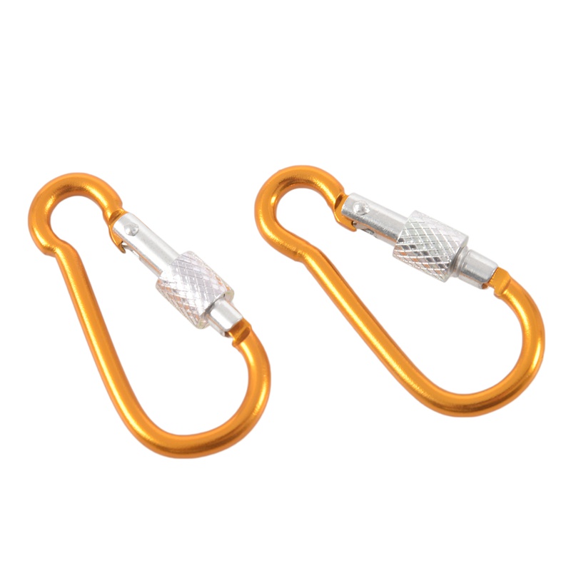 2pcs Klip Carabiner Bahan Aluminum Warna Emas Panjang 5cm Untuk Travel