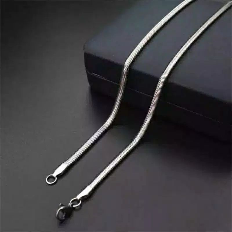 IP-P KALUNG TITANIUM SILVER PIPIH STAINLESS STELL PRIA WANITA MURAH HARGA GROSIR