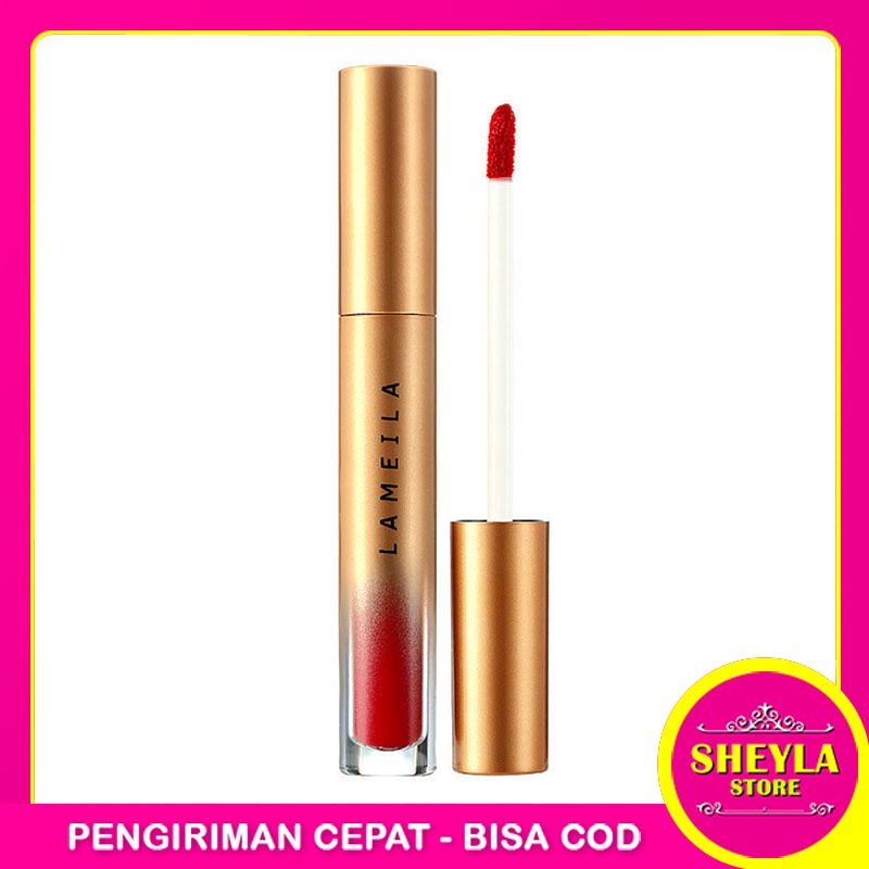 Lameila Lip Glaze Matte Gold Edition /  Lipstick Cair / Pelembab Bibir Tahan Lama / Lip Gloss Pewarna Bibir / TS-17