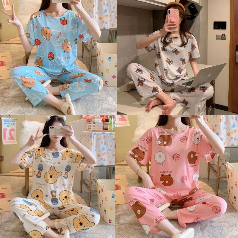 BAJU TIDUR WANITA PIYAMA PAJAMA