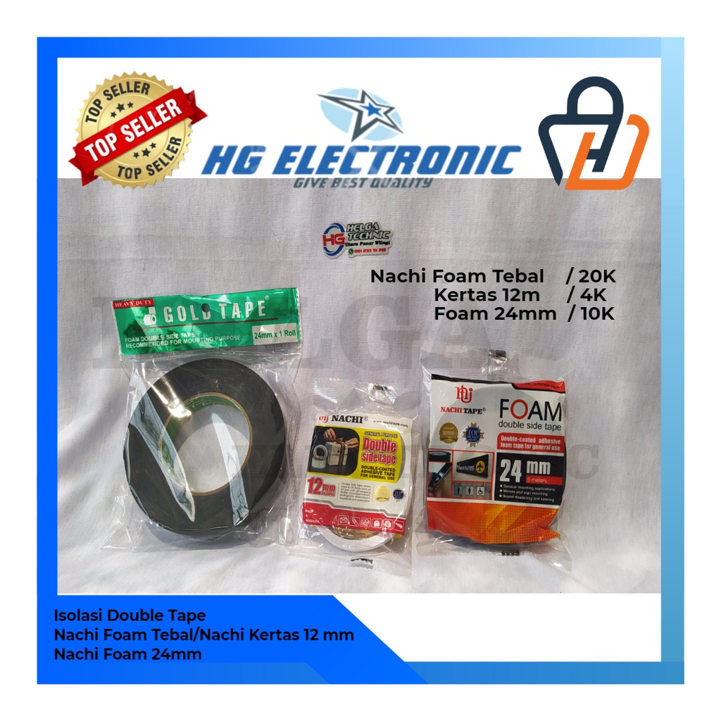 Double Tape Nachi / Isolasi Perekat / Double Tape Foam / Double Tape Kertas / Double Tape putih