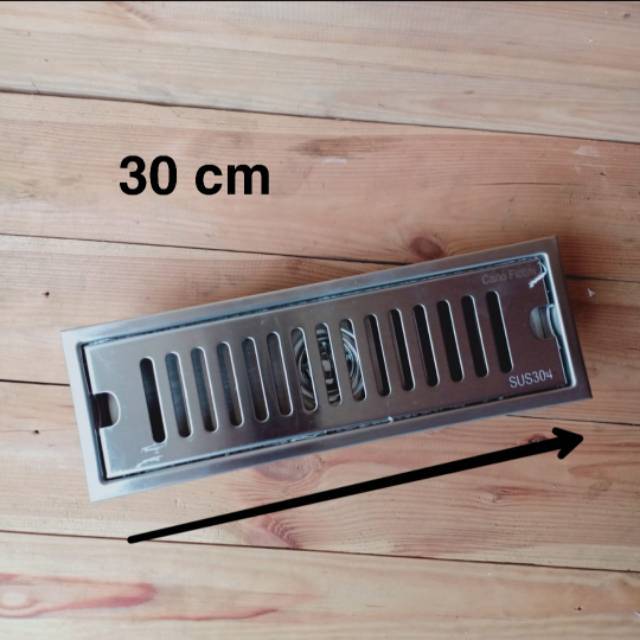 Floor Drain Persegi Panjang 30 Cm Stainless Steel