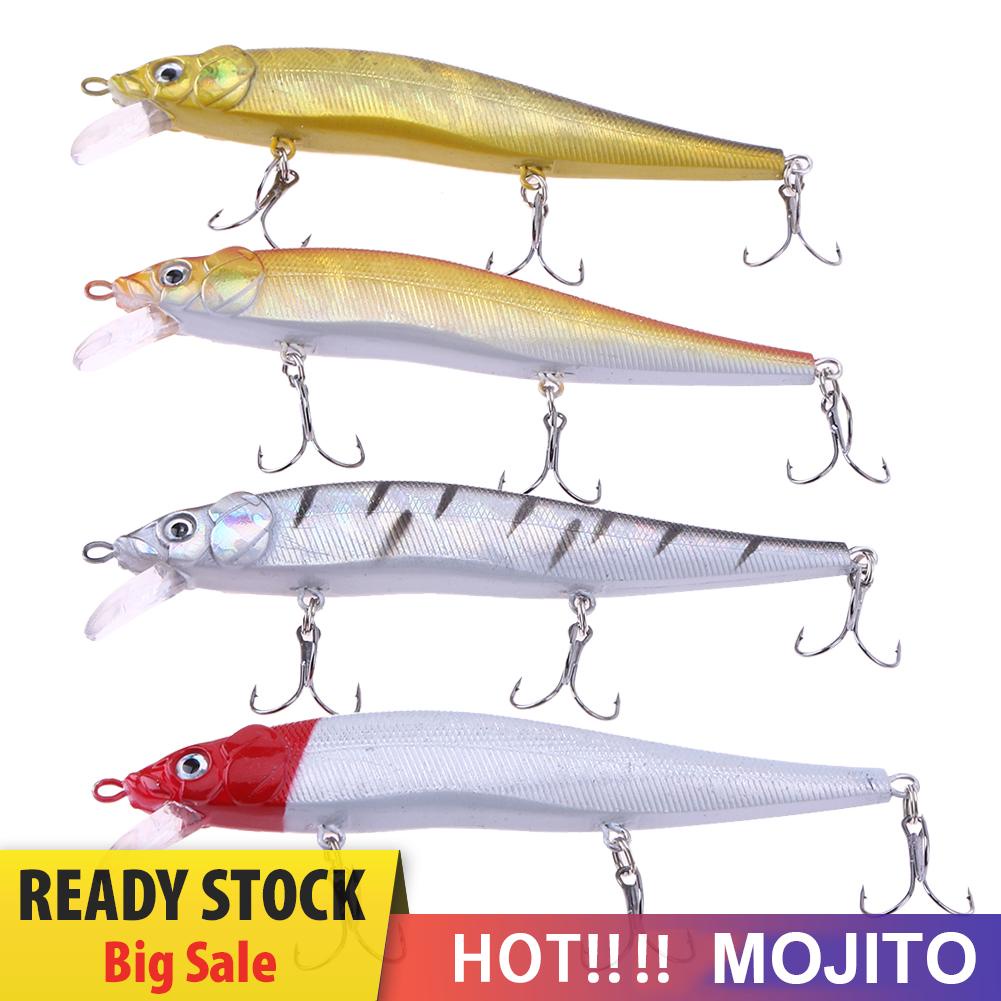 1pc 120mm 13g Umpan Pancing Ikan Minnow Wobbler Imitasi Dengan Kail Treble