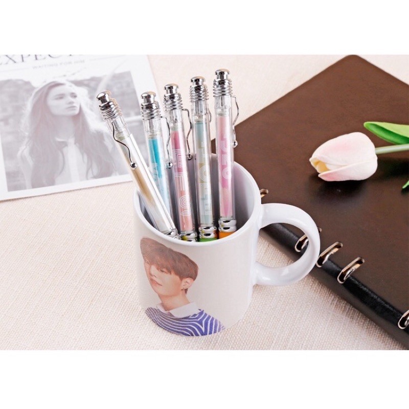 

KPOP BTS Bangtan Boy Member Black Gel Ink Lala Pen Ballpoint Pen Stationery