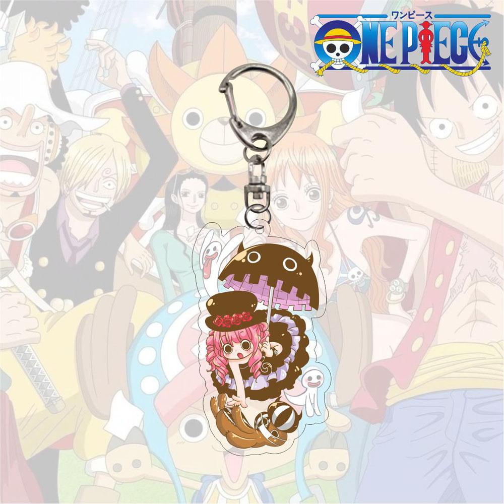 Agustina Luffy Gantungan Kunci Luffy Hadiah Dua Sisi Miniatur Scultures Acrylic Key Ring