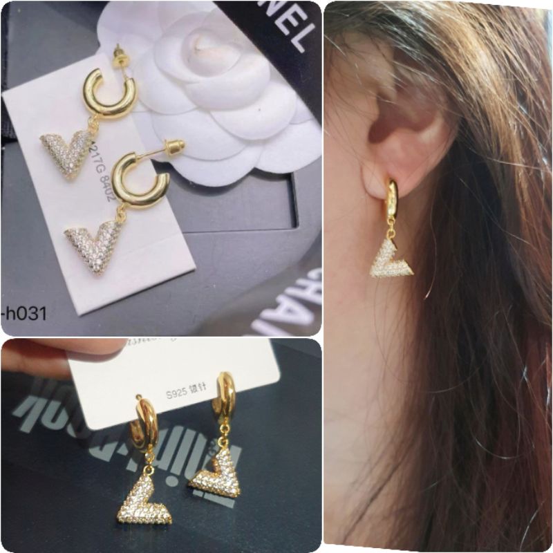 Anting Silver925 Perak Mata Kilau anting silver platgold Anti Karat anti alergi premium Quality S40