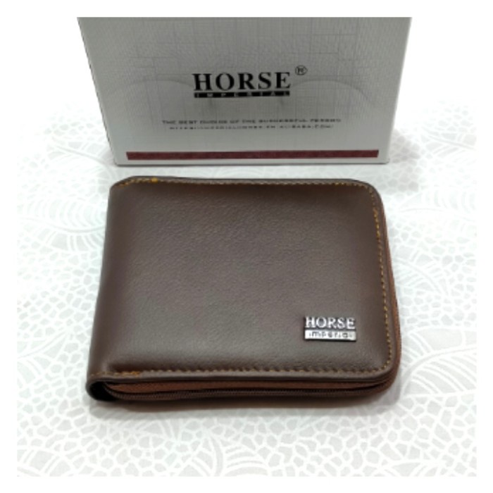 Dompet Pria Panjang  Kulit Asli Resleting Full Merk Imperial Horse - Cokelat aestehtic polos aesteti
