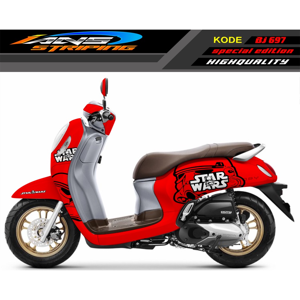 DECAL STIKER HONDA SCOOPY FULL BODY TERBARU / STICKER VARIASI SCOOPY STAR WARS/ STICKER STAR WARS