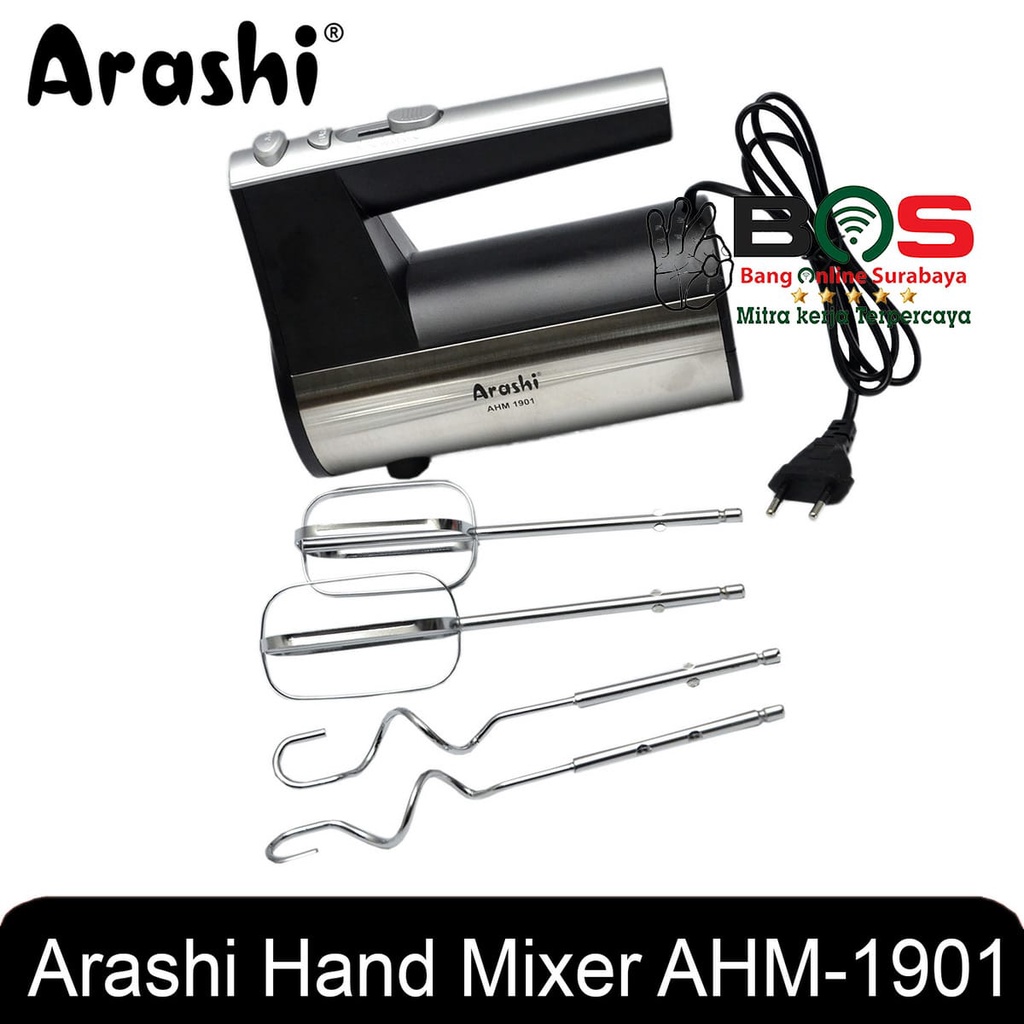Hand Hand Mixer Arashi AHM 1901 Mixer Tangan Arashi Pengaduk Pengocok 190 WATT AHM-1901