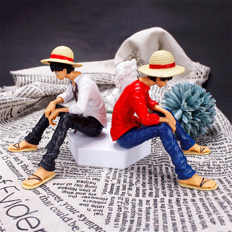 Mainan Action Figure Model Anime One Piece Luffy Duduk Untuk Koleksi