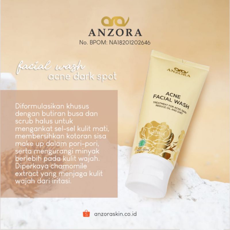 Anzora skincare - skincare anzora - anzora glow - anzora paket glow - anzora acne - anzora paket acne - anzora acne dark sport (free gift sabun susu sereh/bakso aci)