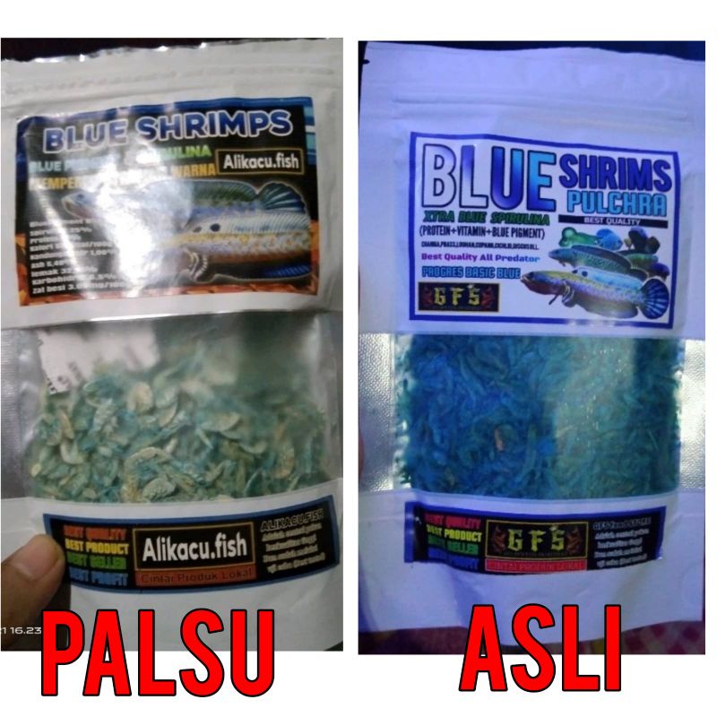 BLUE SHRIMS Udang kering spesial push blue 60 Gram