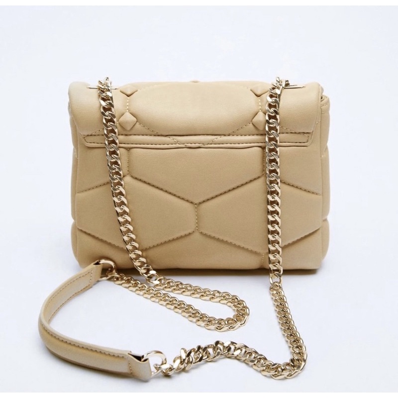 Zr Quilted Studded Crossbody  Bag