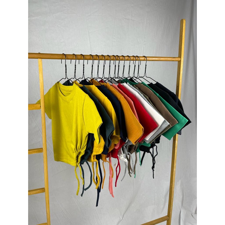 BAJU WANITA CROP RIB TOP TALI SAMPING