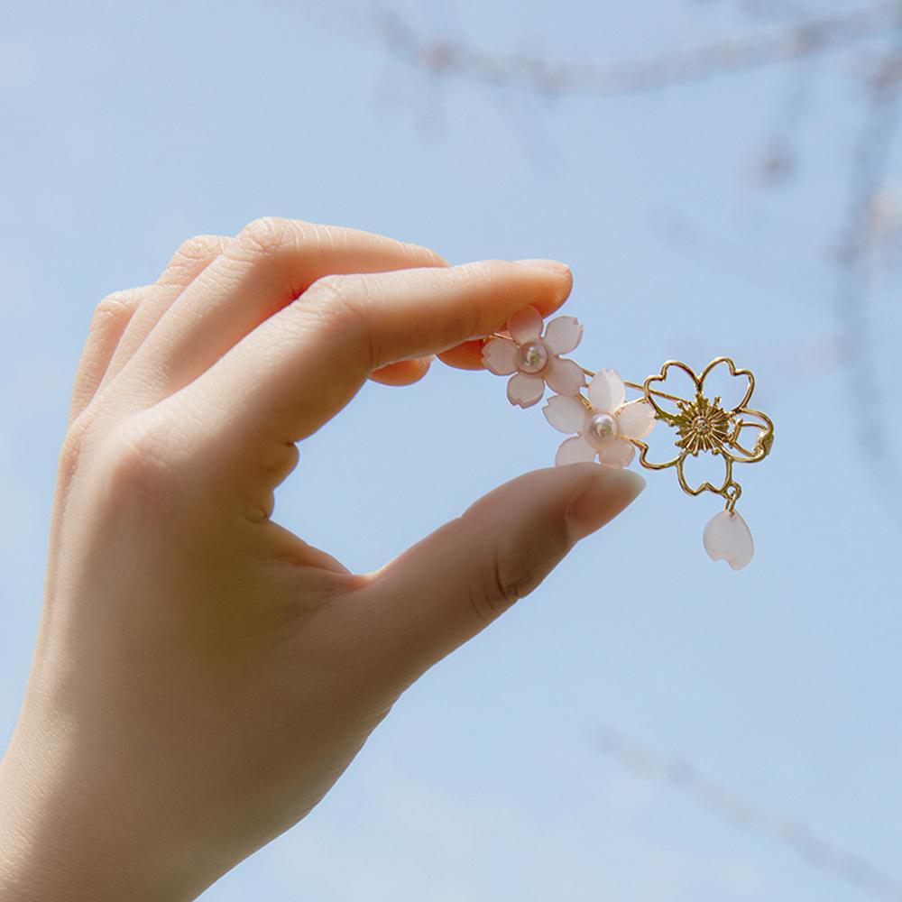 Agustina Hairclips Fashion Jepang Hadiah Kawaii Woman Sakura Flower