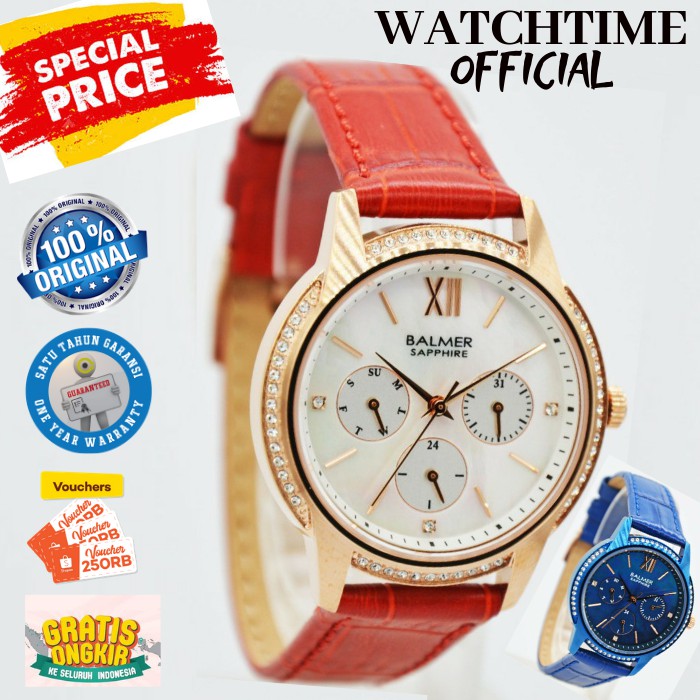 PROMO  JAM TANGAN WANITA ELEGANT BALMER TALI KULIT ORIGINAL ARLOJI BALMER WANITA CEWEK BERGARANSI