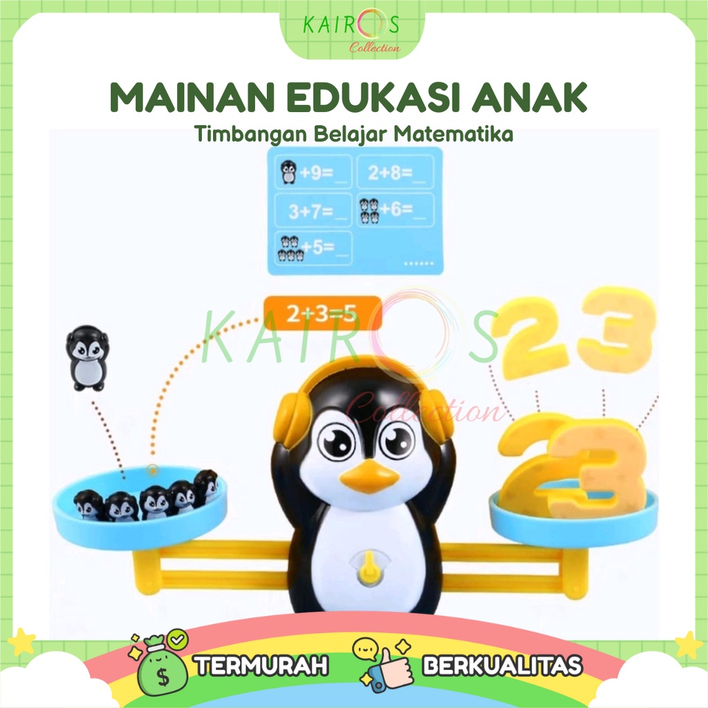 Mainan Edukasi Anak Timbangan Belajar Matematika - Penguin