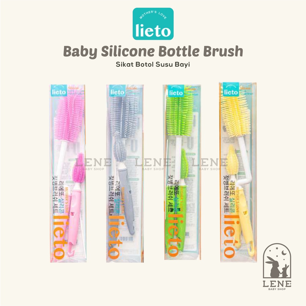 Lieto Baby Silicone / Sponge Bottle Brush - Sikat Botol Susu Anak Bayi