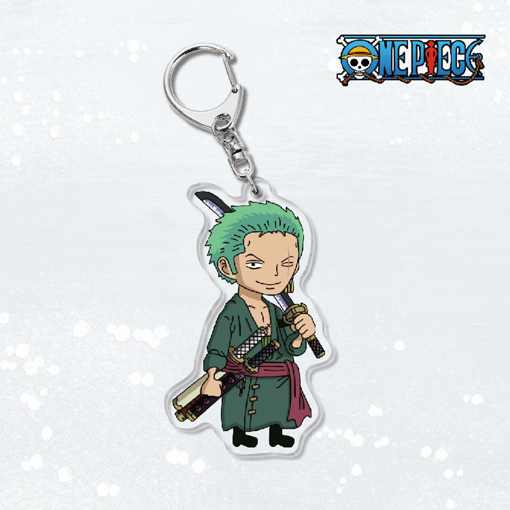 Lanfy Luffy Gantungan Kunci Zoro Anime Jepang Dua Sisi Miniatur Liontin Scultures Key Ring