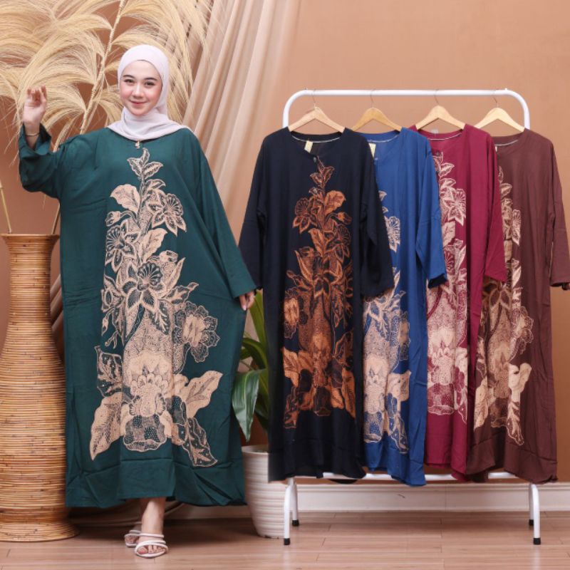 Daster Jumbo Panjang Ld 120 Kekinian Lengan Panjang Busui Kancing Depan Rayon Adem Murah