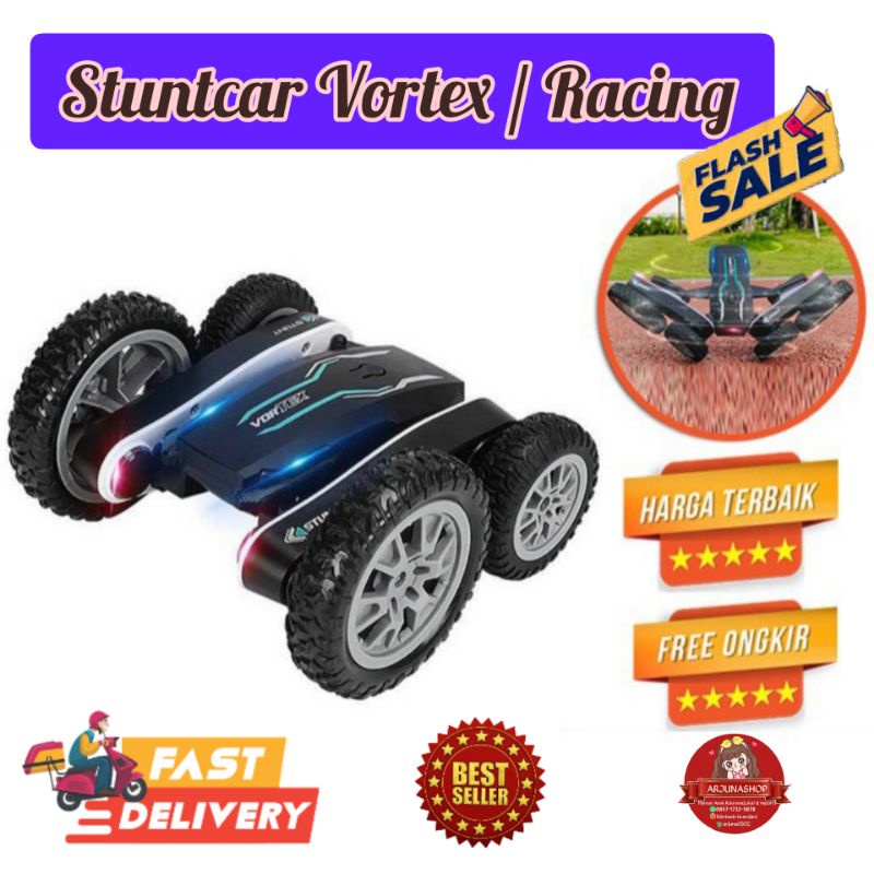 Mainan Mobil RC stuntcar vortex LED 360° stunt car anti tumbang