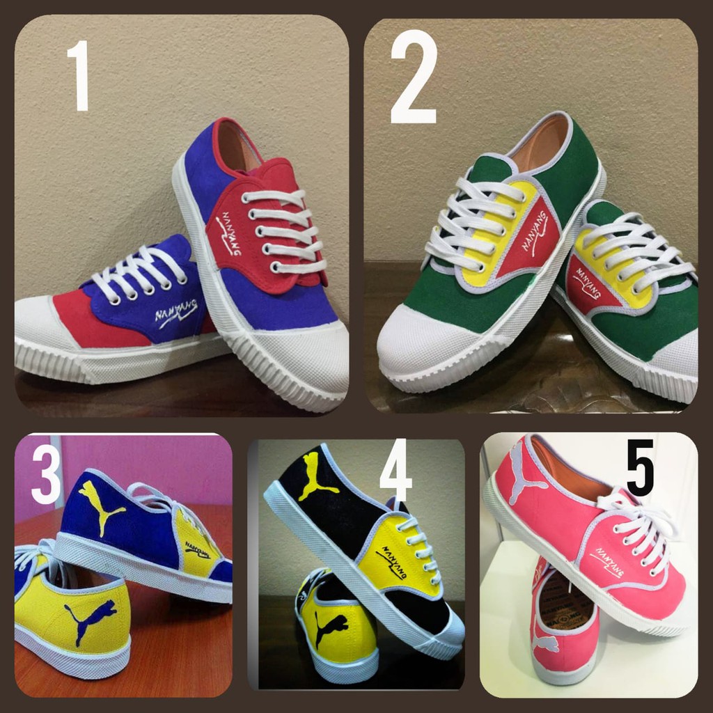 Sepatu takraw nanyang motif warna warni