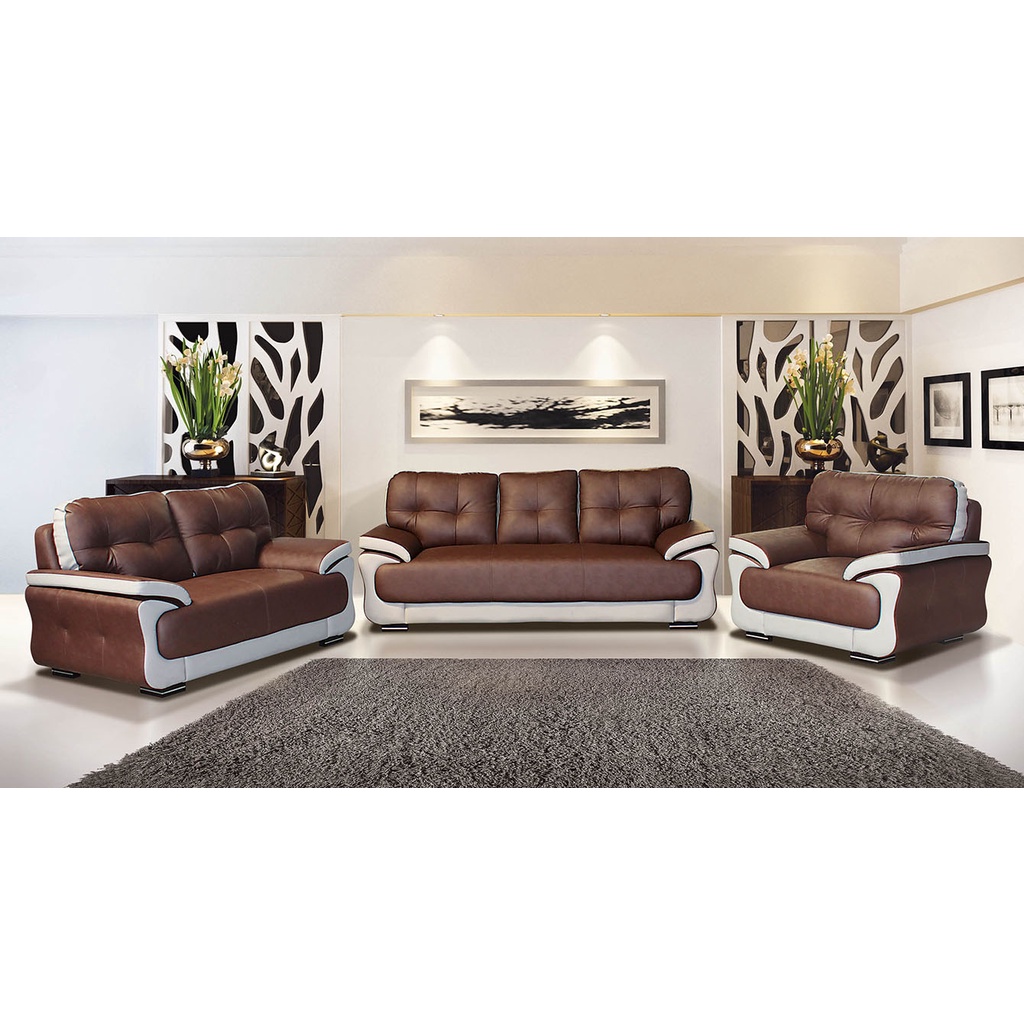 TITOV Sofa Tamu 321 Dudukan Tipe Aprilia - Sofa Tamu Kulit set 321 - Sofa Kulit - Sofa Aprilia - Med