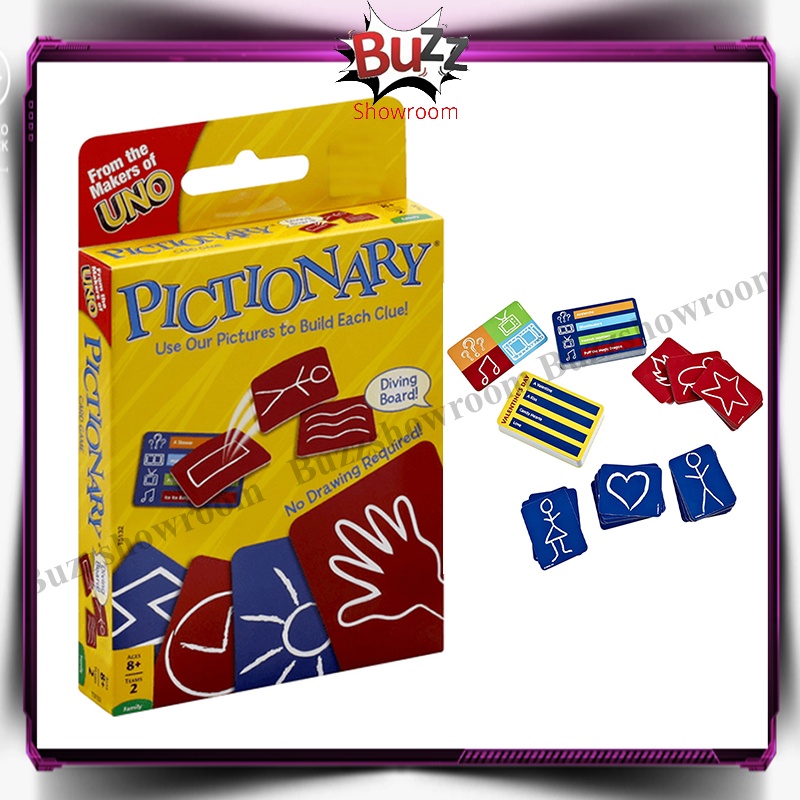 Pictionary Card Game Family Games Mainan Kartu Keluarga Anak