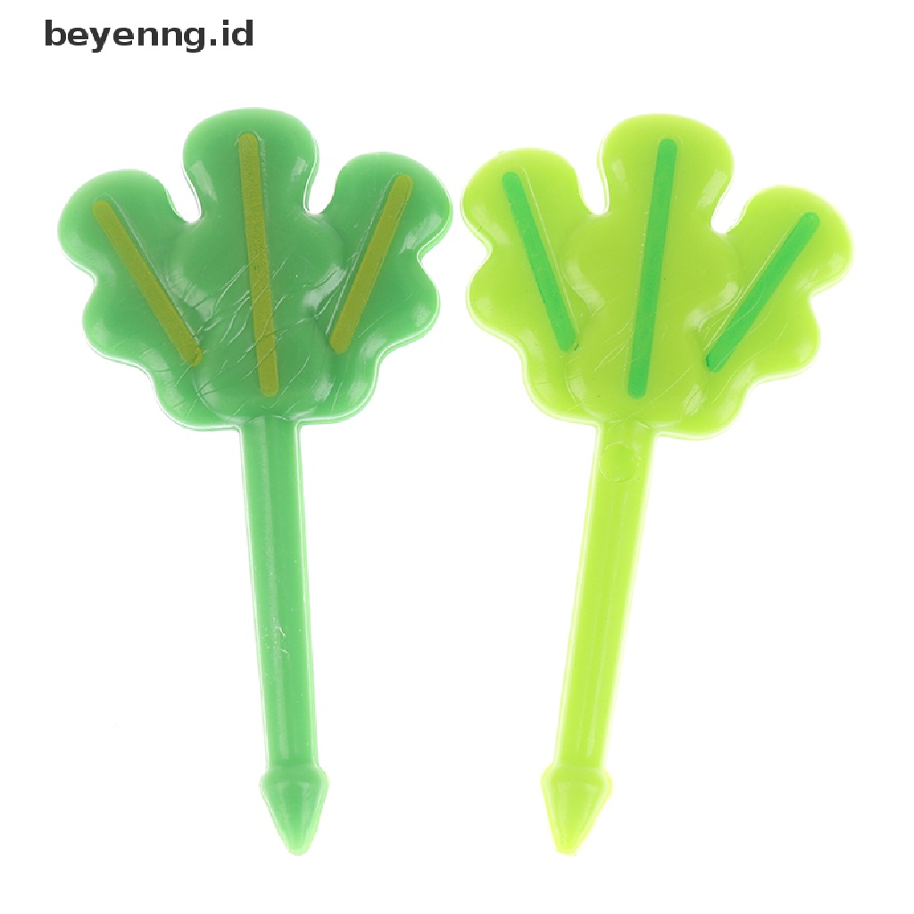 Beyen 8pcsset Pick Buahkue Mini Bentuk Vork Tandenstoker Bladeren Untuk Anakanak