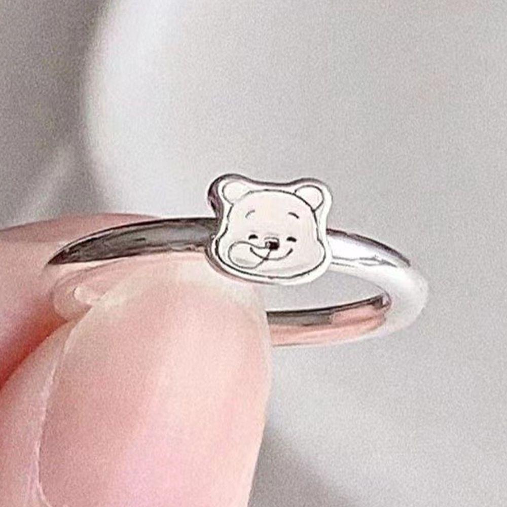 NEEDWAY Needway BFF Ring Hadiah Ulang Tahun Close Friend Honey Jar Copper Couple Rings Pooh Bear Best Friend Forever Rings