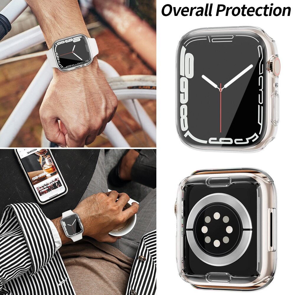 Case Apple Watch Series SE 2022 TPU Full Cover iWatch 40mm 44mm Casing Silicone Waterproof Pelindung Smartwatch