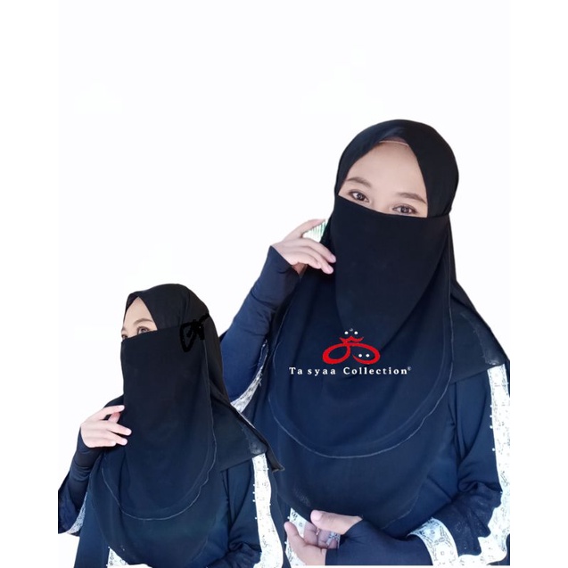 Niqab / Cadar tali 2 layer sifon ceruty baby doll