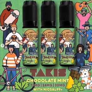 LIQUID KUY TAKIS CHOCOLATE MINT WITH NISCALL 99+ BY MOVI AUTHENTIC 100% | 12MG 24MG 30MG