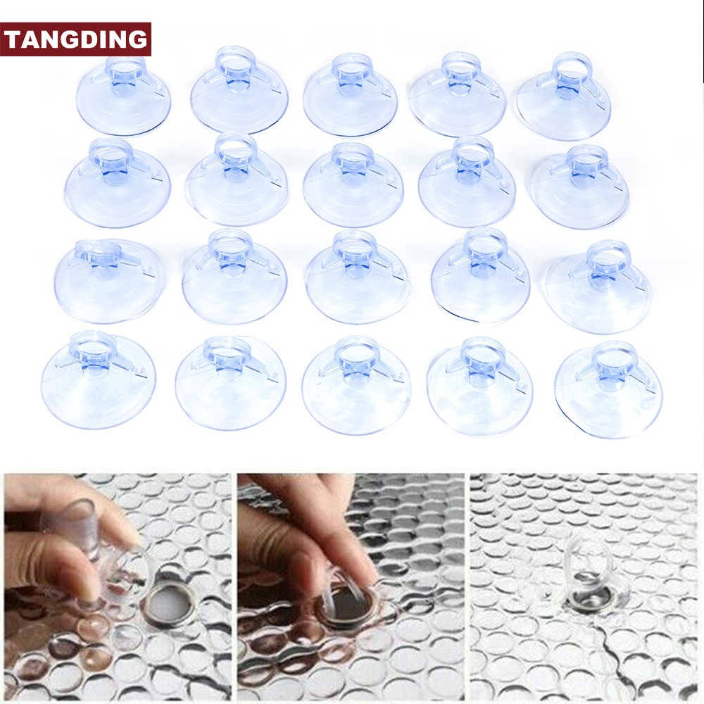 【COD Tangding】20Pcs 45mm Car Sunshade Suction PVC Cups Plastic Window Clear Rubber Suckers Pads