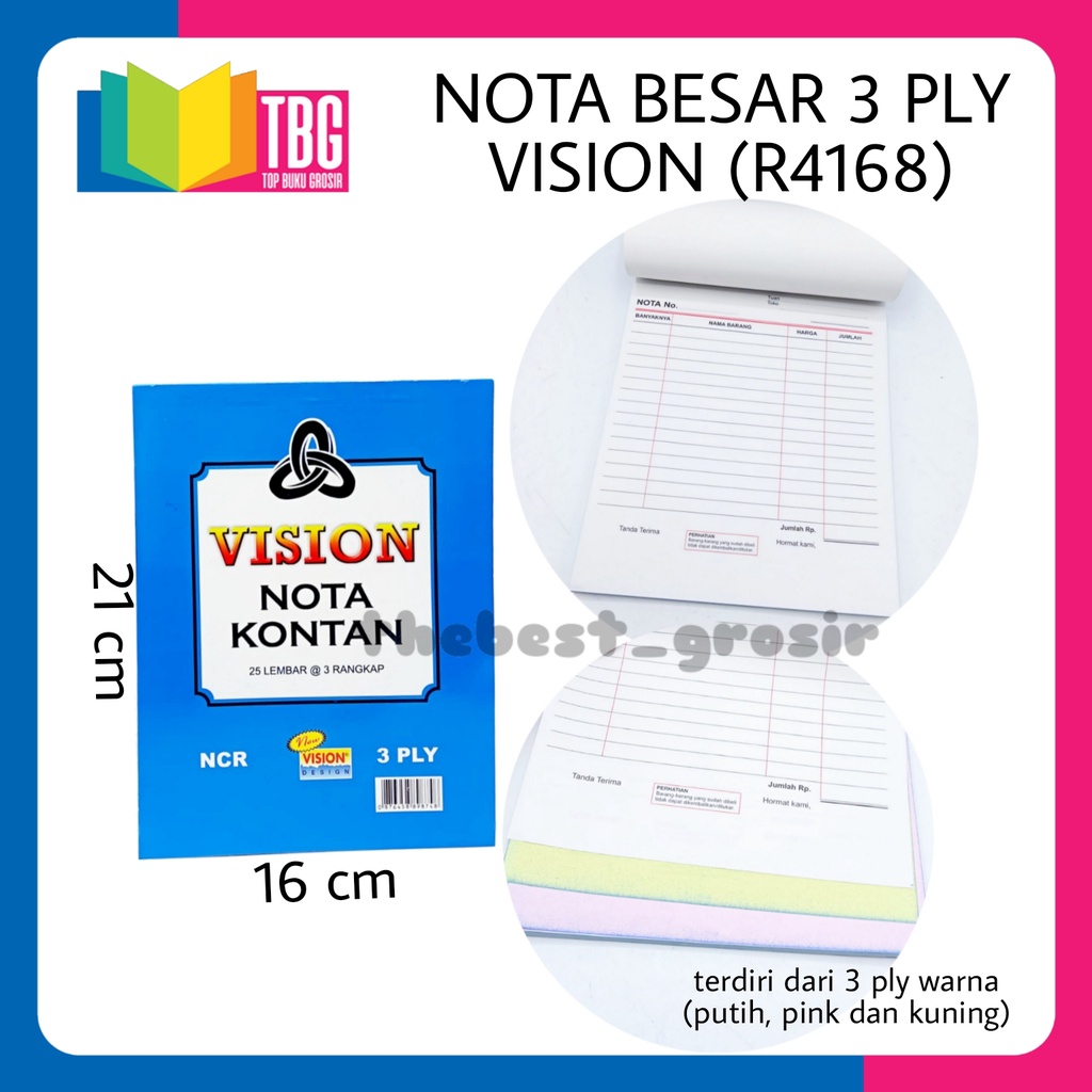 

1 PCS NOTA BESAR 3 PLY VISION / BUKU NOTA / BUKTI PEMBAYARAN (R-4168)