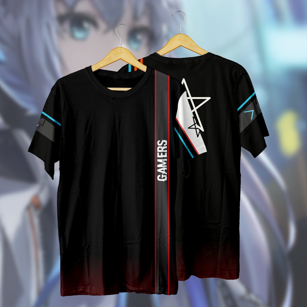 Baju Kaos Anime HOLOLIVE SHIRAKAMI FUBUKI GAME (BLACK) Full Print