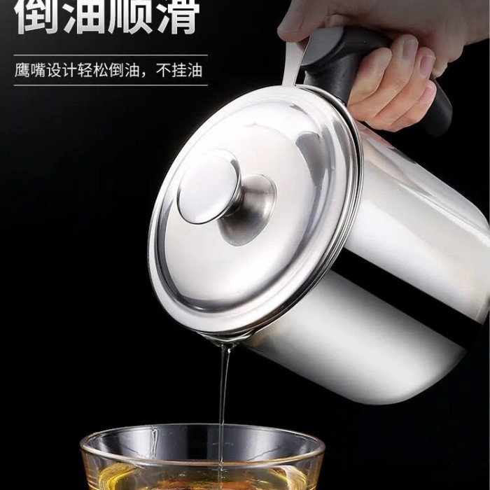 stainless 304 oil filter pot keeper 1.3L / panci saringan minyak
