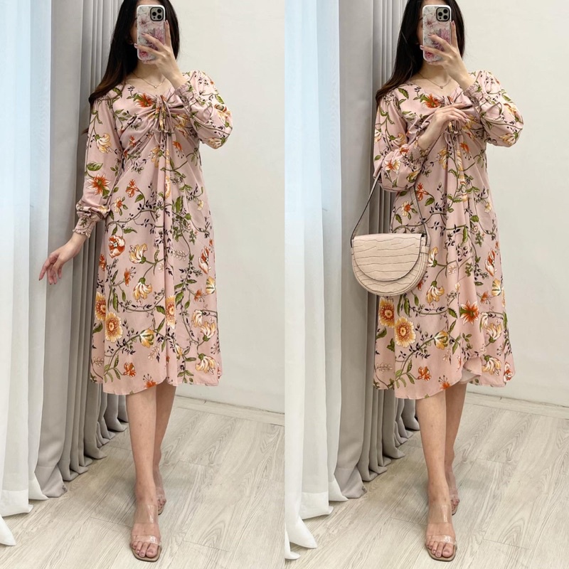 Daster Arab Rayon OVIE Midi Dress Cantik Sexy Simpel Kekinian