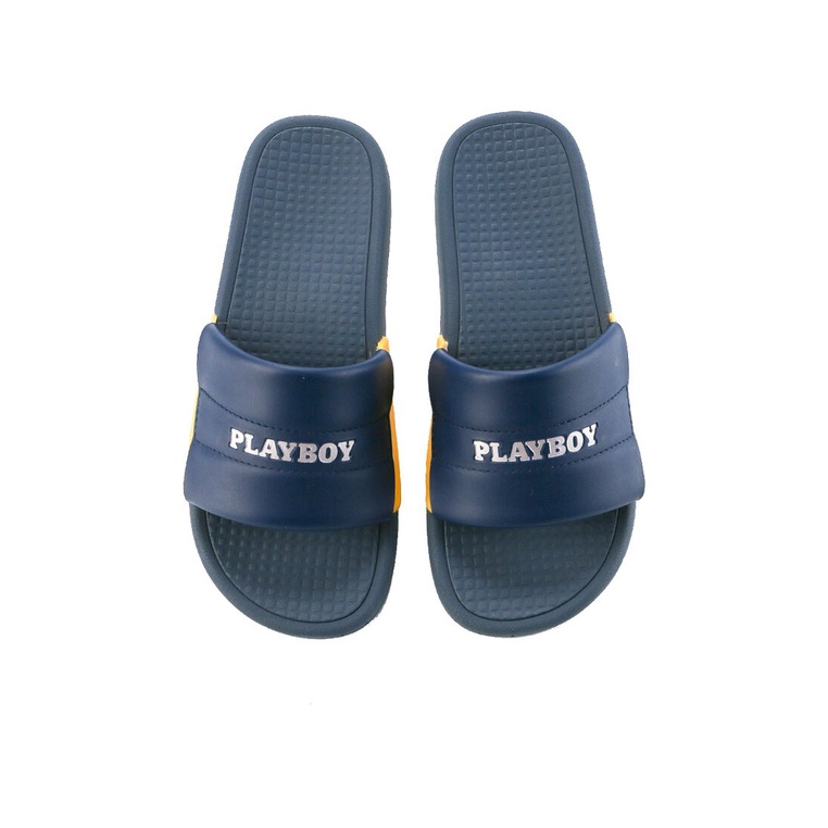 SANDAL SLIDE PLAYBOY PRIA ORIGINAL CASUAL BRANDED ASLI BIRU PL21