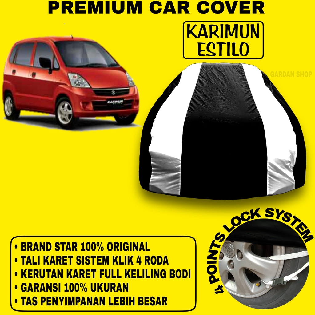 Body Cover KARIMUN ESTILO Sarung Strip SILVER Penutup Pelindung Bodi Mobil Karimun Estilo PREMIUM Cover