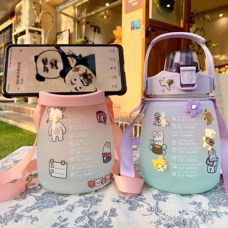 Botol Minum Viral 1 3 Liter Tiktok Gradasi Motivasi 1.3liter 1300ml Big Belly Penanda Waktu Anak Dew