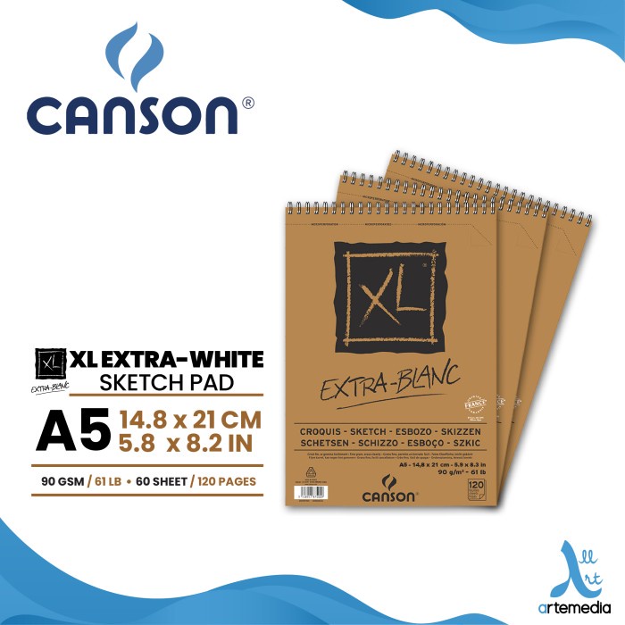 

(DISKON TERMURAH) Canson A5 XL Sketch Extra White Pad