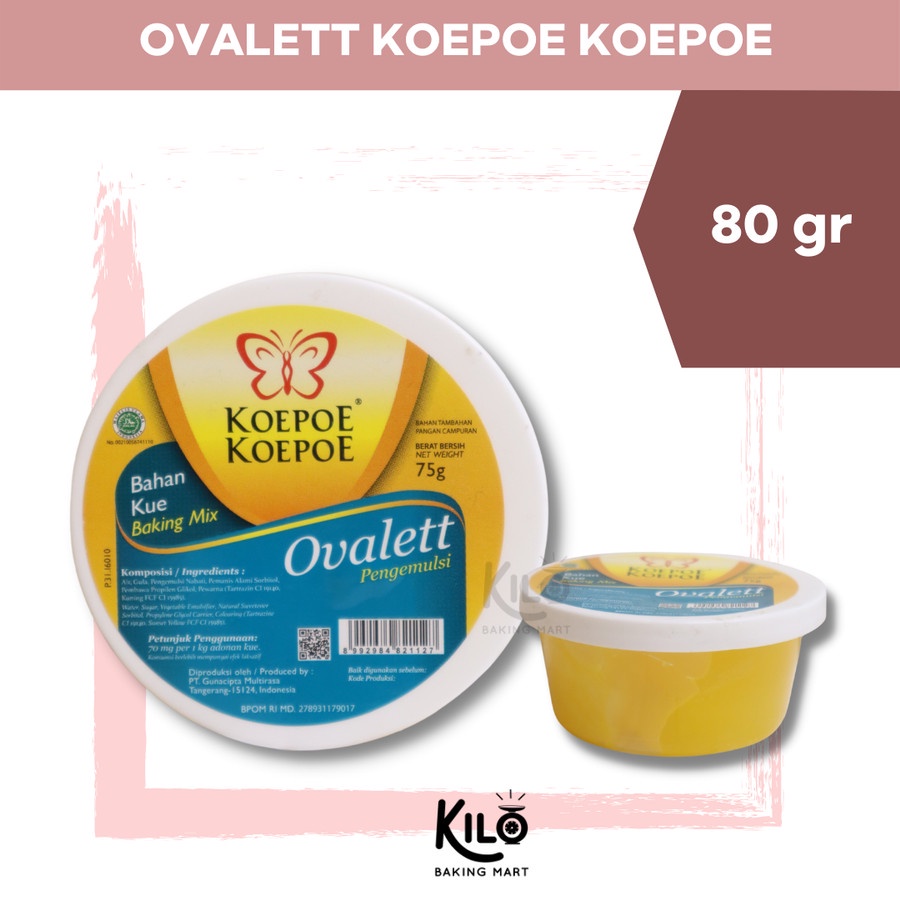 

OVALLET 75GR KOEPOE KOEPOE PENGEMULSI KUPU KUPU KUE LEMBUT HALAL BPOM