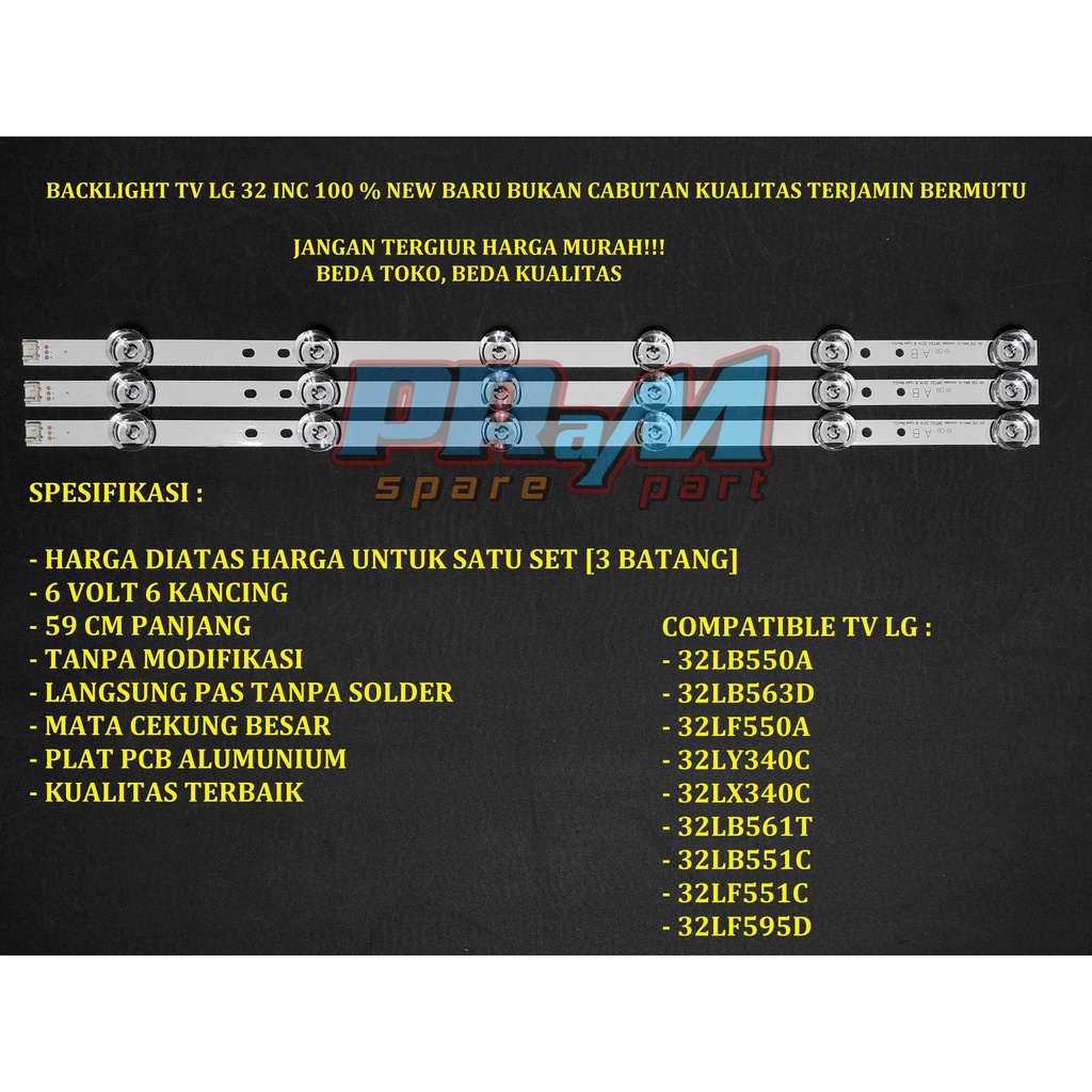 Backlight Led Tv LG 32 INC 32LB563 D Lampu Tv LG BL 32LB563D 32LB550A 32LB563D 32LF550A 32LY340C 32L