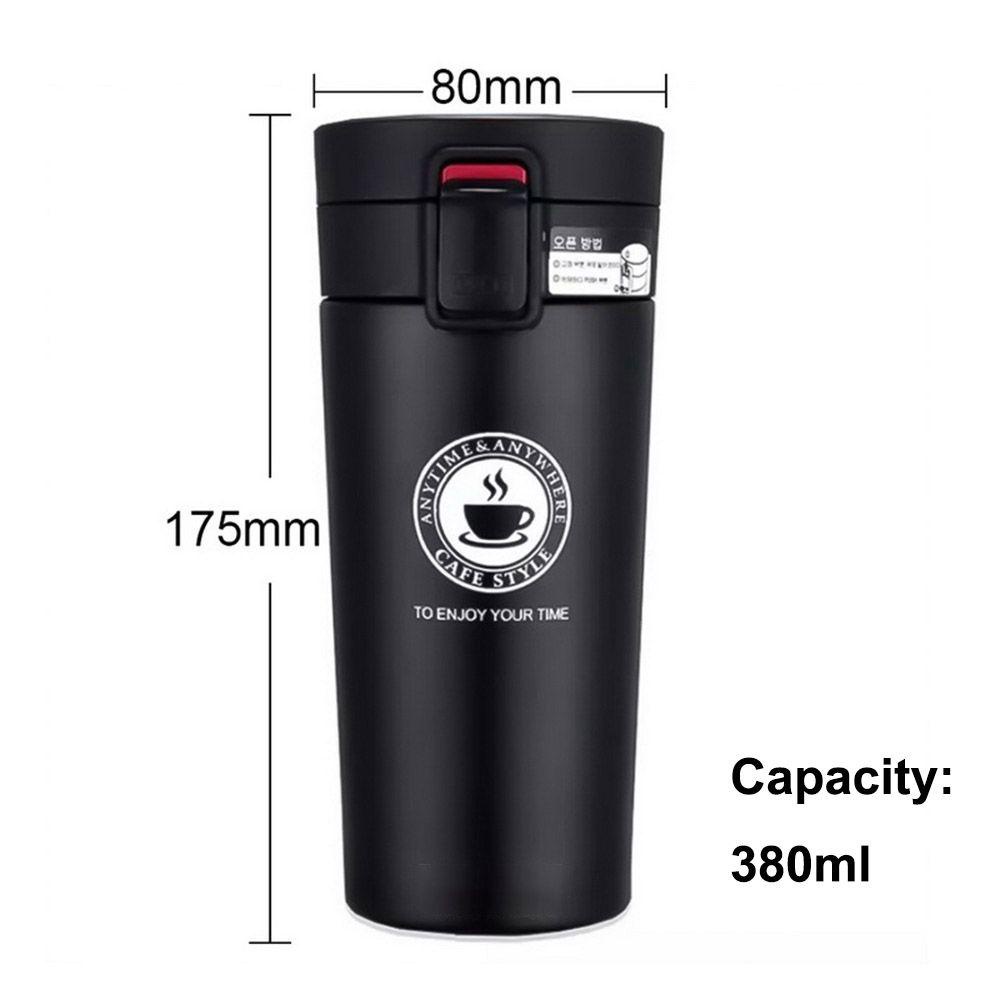 Solighter 380ml Insulated Travel Coffee Mug Botol Air Anti Tumpah Tumbler Vacuum Double Wall Stainless Steel