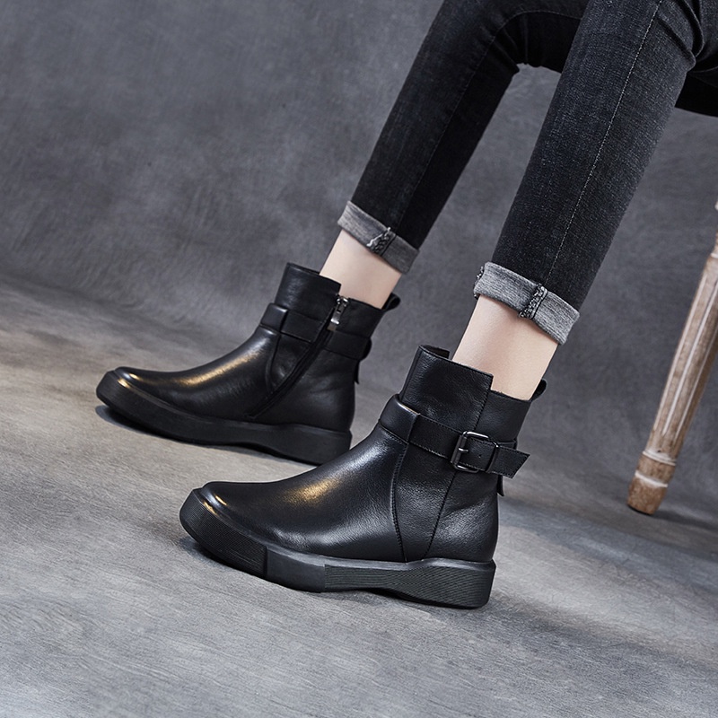 Sepatu Boot Martin Wanita Sepatu Bot Sepatu Bot 2021     Pendek Dr. Martens Boots Kulit Asli Kasual 