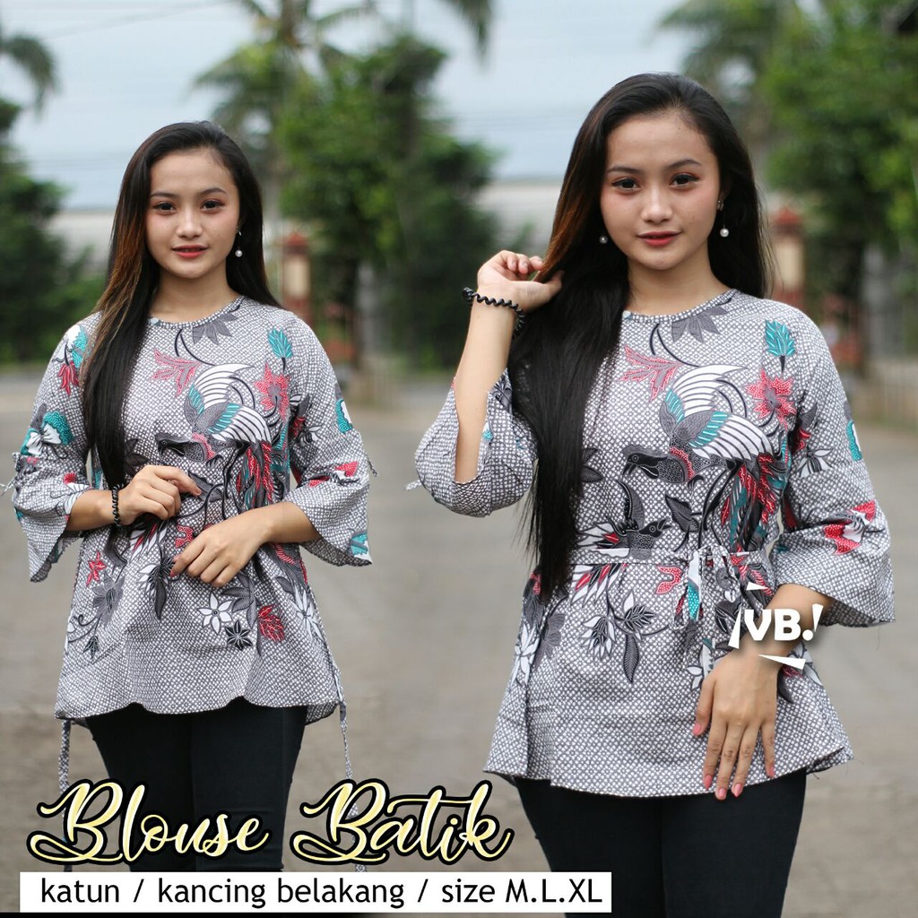 BK3 Atasan Lengan Pendek Risna Batik Blouse trompet HRB206 IPNU IPPNU 024